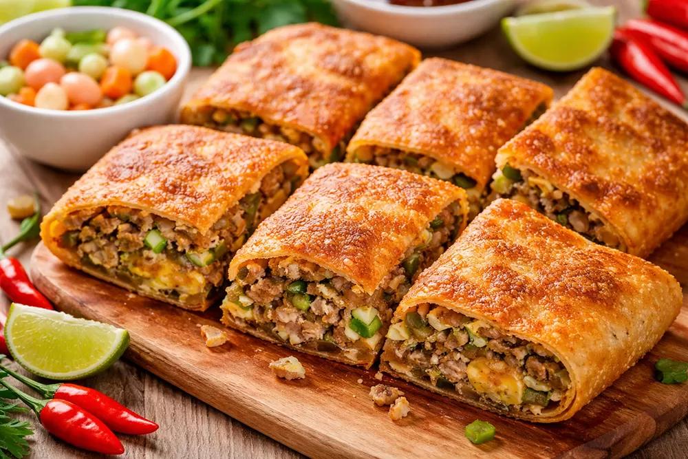 Gurih Maksimal! Martabak Telur Dengan Isian Daging Menjadi Pilihan Kuliner Favorit Berkat Perpaduan Telur, Daging Cincang, Dan Daun Bawang.